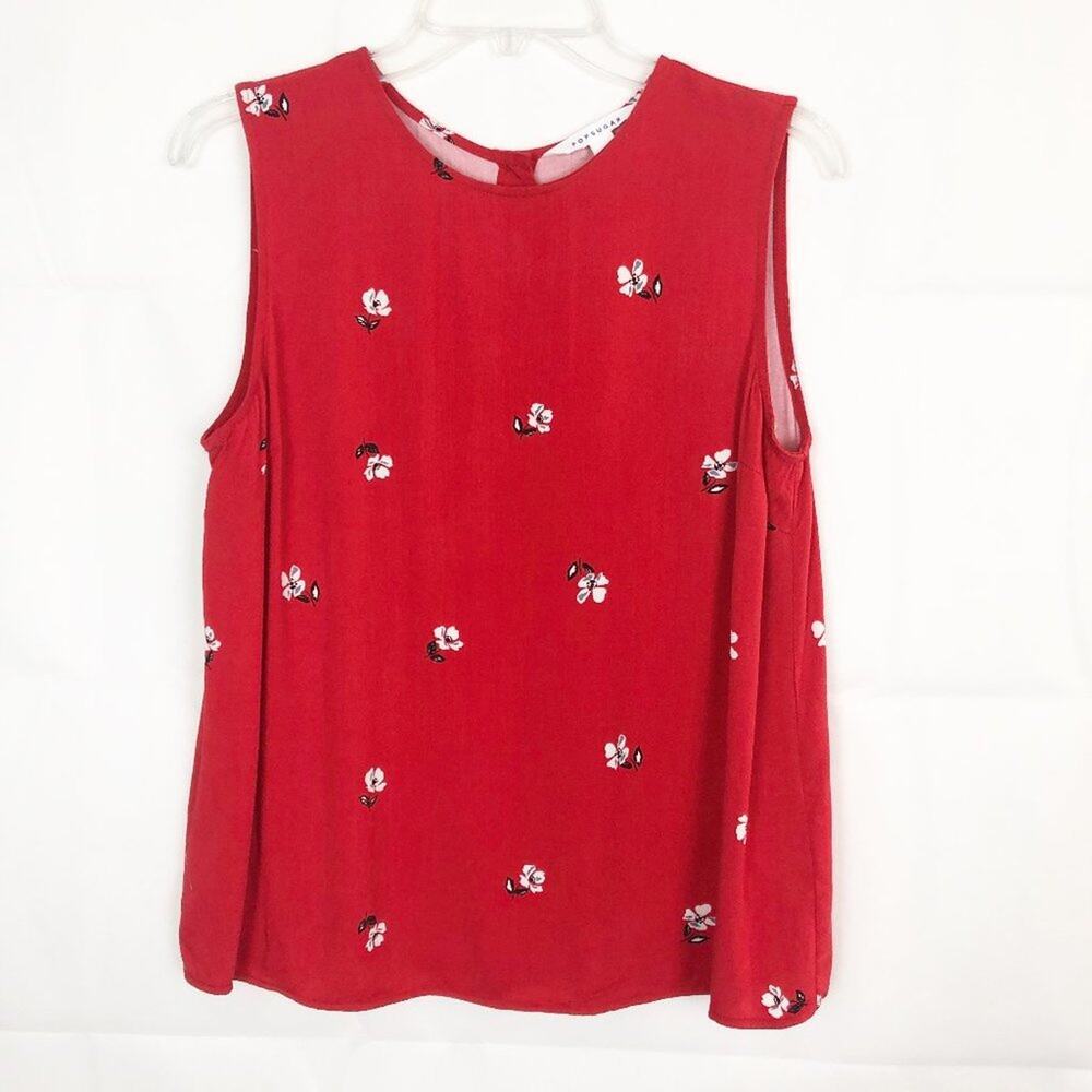 PopSugar Floral Button Back Womens Top Medium Flowy Romantic Cottagecore Beachy